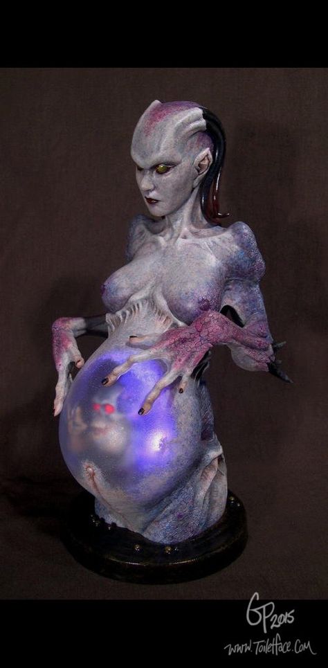 Sculpture - Toiletface - Gabe Perna Sculpture and Illustration Pregnant Concept Art, Pregnant Character Design, Pregnant Reference, Alien Pregnancy, Pregnant Aesthetic, Pregnant Anime, Pregnant Art, Evil Baby, Pregnant Cartoon