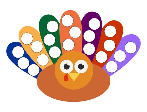 Turkey Dot Painting, Turkey Color Matching, Thanksgiving Do A Dot Printables Free, Thanksgiving Sensory Activities, Do A Dot Printables Free, Turkey Dot Marker Printable, Turkey Color Matching Printable, Turkey Small Group Activities Preschool, 10 Fat Turkeys Activities Preschool