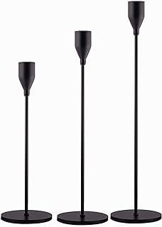 Amazon.com: : All Departments Simple Wedding Table Decorations, Electric Window Candles, Black Candlestick Holders, Metal Candle Stand, Led Taper Candles, Black Candle Holders, Metal Candelabra, Black Candle, Gold Candle Holders