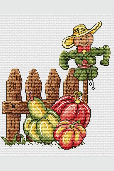 Fall сross stitch pattern PDF with pumpkins and scarecrow, Thanksgiving day сross stitch chart instant download, Rustic embroidery pattern. This colorful fall сross stitch pattern PDF with pumpkins "Scarecrow" is a cute desing which will become a nice Halloween home decor and a unique Thanksgiving day DIY gift. This counted cross stitch chart is good for beginners and pro. Unique Thanksgiving, Cute Cross Stitch, Unique Diy Gifts, Halloween Home, Back Stitch, Halloween Home Decor, Cross Stitch Chart, Halloween House, Modern Pattern