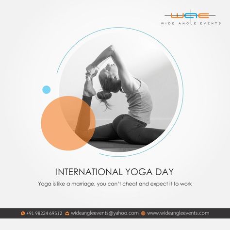 Yoga Day Creative, International Yoga Day, Yoga Day, Power Yoga, Food Themes, Wide Angle, Media Post, Design Inspo, How To Stay Healthy