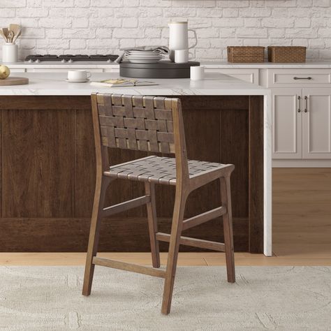 INK+IVY Oslo Faux Leather Woven Counter Stool 24"H - Bed Bath & Beyond - 37717961 Woven Counter Stool, Leather Counter Stools, Kitchen Bar Stools, Dining Room Bar, Leather Weaving, Counter Stool, Kitchen Dining Furniture, Dining Chair Set, Bar Furniture