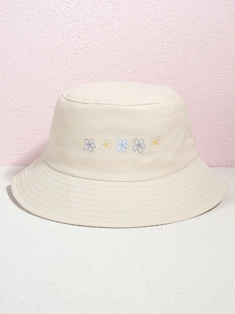 Bucket Hat Inspo, Aesthetic Bucket Hat, Bucket Hat Aesthetic, Bucket Hat Embroidery, Floral Bucket Hat, Embroidered Bucket Hat, Hat Aesthetic, Trendy Hat, Fashion Drawing Dresses