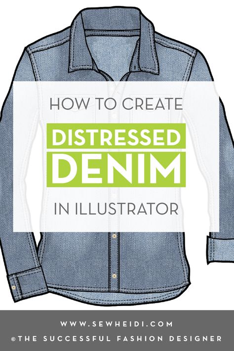 Distressed & Faded Denim Effect in Adobe Illustrator : Illustrator for Fashion Design Courses & Tutorials Adobe Illustrator Fashion Sketches, Abode Illustrator, Adobe Illustrator Fashion Design, Adobe Hacks, Adobe Tips, Fashion Illustration Template, Fashion Design Jobs, Illustrator Tips, Illustrator Fashion