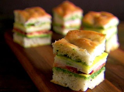 Mini Italian Club Sandwiches Recipe : Giada De Laurentiis : Food Network Small Sandwiches, Club Sandwiches, Club Sandwich Recipes, Subway Sandwich, Mini Sandwiches, Finger Sandwiches, Summer Appetizer, Giada De Laurentiis, Club Sandwich