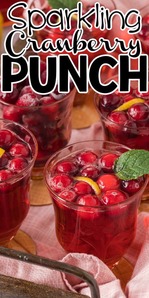 Sparkling Cranberry Punch, Cranberry Sprite, Cranberry Vodka Punch, Party Punch Recipe, Easy Party Punch, Vodka Punch, Holiday Punch Recipe, Cranberry Punch, Holiday Beverages