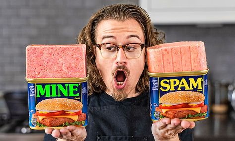 Search Results for meat | Chef Joshua Weissman Homemade Spam Recipe, Homemade Spam, Homemade Bologna, Deli Meat Recipes, Udon Stir Fry, Joshua Weissman, Making Sausage, Spam Recipes, Yaki Udon