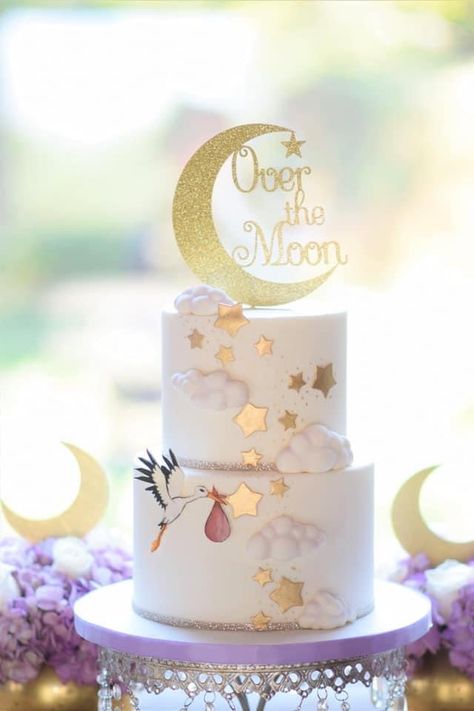 Moon Baby Shower Cake, Cloud Theme Party, Mickey Mouse Smash Cakes, Gender Reveal Baby Shower Themes, Twin Birthday Parties, Baby Shower Cakes Girl, Baby Shower Theme Decorations, Moon Baby Shower, Moon Baby