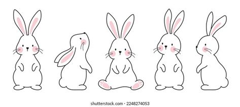 Rabbit Outline, Rabbit Clipart, Cute Bunny Rabbit, Image Film, Easter Art, Rabbit Print, Free Clip Art, Cute Illustration, Art Reference Photos