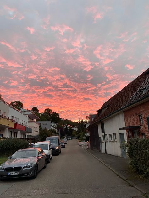 Sunset near stuttgart baden Württemberg germany Morning Snap, Street Aesthetic, Fake Acc, Stuttgart Germany, Frame Of Mind, Germany, Road, Collage, Frame