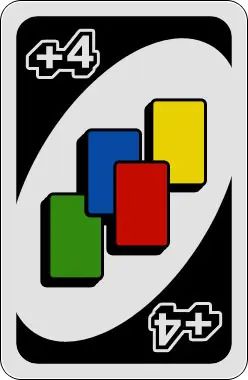 In Uno what happens if you play a "wild draw 4" card and then a "reverse" card on top of it? Uno Plus 4 Card, Double Uno Reverse Card, Draw 4 Uno Card, Plus 4 Card Uno, Uno Card Template Free Printables, 4 Uno Card, Uno Cards Printable, Reverse Card Uno, Custom Uno Cards