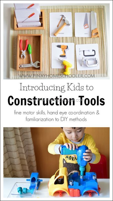 Construction tools Montessori activities Tools Theme, Practical Life Activities, Fine Motor Activities For Kids, Construction Activities, Carpentry Skills, Construction Theme, Construction Crafts, Simple Machines, Warning Labels