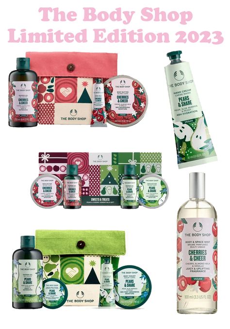 The Body Shop Limited Edition AW 2023 https://inspirationshaveinone.blogspot.com/2023/11/the-body-shop-limited-edition-aw-2023.html #thebodyshop #tbsaff #limitededition #skincare #bbloggers #cherryscent #pearscent #bodybutter #giftset Body Shop Christmas, Sloe Berries, Body Shop Body Butter, Aw 2023, Baby Skin, Discount Codes, Hand Cream, Body Butter, The Body Shop