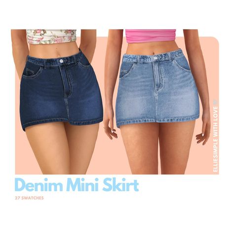 🌸 Denim Mini Skirt (early access) DOWNLOAD HERE : https://www.elliesimple-sims.com/(link in bio) #simstagram #thesims #ts4 #thesims4 #sims4 #simmer #simblr #sims #sims4cc #customcontent #sims4ccfinds #ts4cc #ts4ccfinds #thesims4cc #elliesimple Sims 4 Cc Clothes Mini Skirt, Jean Skirt Sims 4 Cc, Sims 4 Cc Women Jeans, Denim Skirt Sims 4 Cc, Sims 4 Jean Skirt, Sims 4 Denim Skirt, Sims 4 Skirts Cc, Sims 4 Cc Mini Skirt, Jeans Sims 4 Cc