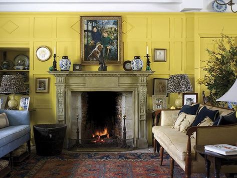 Chenies Manor, Buckinghamshire: The Stone Room with its panelling. It was created in its present form in the 1970s.  by Paul Highnam/©Country Life Picture Library . . . #tudor #architecturalphotography #architecturelovers #beautifulbritain #interiors English House Interior, Country Life Magazine, Fireplace Fender, Georgian Mansion, London Buildings, Estate Interior, The Tudor, English House, Traditional Modern