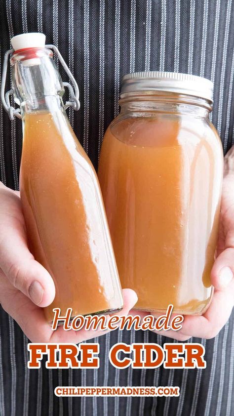 Fire Water Recipe, Fire Cider Recipe, Chili Pepper Recipes, Homemade Hot Sauce, Unfiltered Apple Cider Vinegar, Salsa Sauce, Fire Cider, Tonic Recipe, Spicy Chicken Recipes