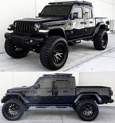 Black Jeep Wrangler Unlimited, Jeep Wrangler Pickup, Wrangler Pickup, Custom Jeeps, Mobil Off Road, Jeep Sahara, Cars India, Jeep Pickup Truck, Badass Jeep