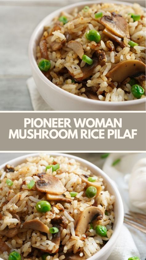 Pioneer Woman Mushroom Rice Pilaf combines mixed mushrooms, shallots, garlic, thyme, long grain rice, vegetable broth, and dry sherry. Prep takes 45 minutes, serving 6. Mushroom Rice Pilaf, Pioneer Kitchen, Mushroom Rice, Rice Pilaf, Vegetable Broth, Long Grain Rice, Pioneer Woman, Orzo, Shallots