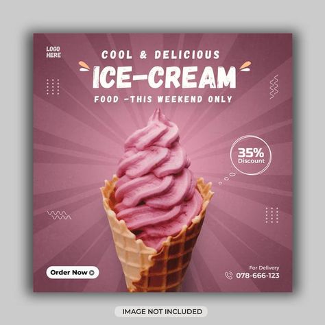 Ice cream summer sale social media promo... | Premium Psd #Freepik #psd #banner Ice Cream Social Media Design, Dessert Social Media Design, Ice Cream Poster Design, Ice Cream Social Media, Kiwi Ice Cream, Instagram Feed Theme Layout, Ice Cream Banner, Facebook Ideas, Ice Cream Menu