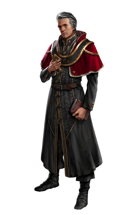 Male Human Cleric - Pathfinder PFRPG DND D&D 3.5 5E 5th ed d20 fantasy Dnd Male Noble, Medieval Nobleman, Royal Advisor, Mage Robes, Red Wizard, Royal Robes, Red Mage, Dnd Cleric, Wizard Robes