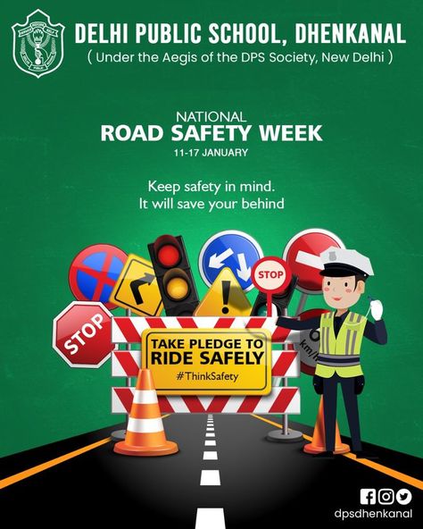 Vigilance of Everyone is Safety for all, Negligence of anyone, brings danger to all. Let safety be a Concern for all! Road Safety Week, Safety Week, National Road, Road Safety, Public School, Save Yourself, Comic Book Cover, Road