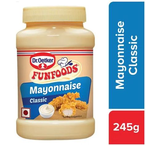 Buy Funfoods Mayonnaise Classic 245 Gm Jar Online At Best Price-bigbasket Fish Nuggets, Chicken Subs, Western Dishes, Snack Brands, Ham Sandwiches, Creamy Dip, Retail Concepts, Bad Taste, Chicken Tikka