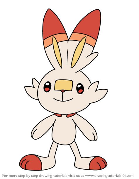 Learn How to Draw Scorbunny from Pokemon (Pokemon) Step by Step : Drawing Tutorials Pokemon Step By Step, Painting Birthday Party, Pokemon Moon, Painting Birthday, Large Canvas Painting, Bunny Drawing, Pokemon Pokemon, Pokemon Party, Drawing Activities