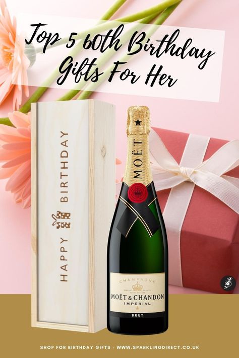 🎁Top 5 60th Birthday Gifts For Her - What do you get a woman for her #60th birthday? Sparkling Direct have got five #gifts perfect for any #woman entering her 60s. From #Champagne to #wine, we’ve got the perfect #gift sets to help her #celebrate in style. So what are you waiting for? Take the stress off your shoulders and order one today or #Pin this for later! 60th Birthday Gift Ideas For Women, 60th Birthday Balloons, Gifts For Gin Lovers, 60th Birthday Presents, Champagne Birthday, Sixtieth Birthday, Birthday Gifts For Grandma, Birthday Wine, Mum Birthday Gift