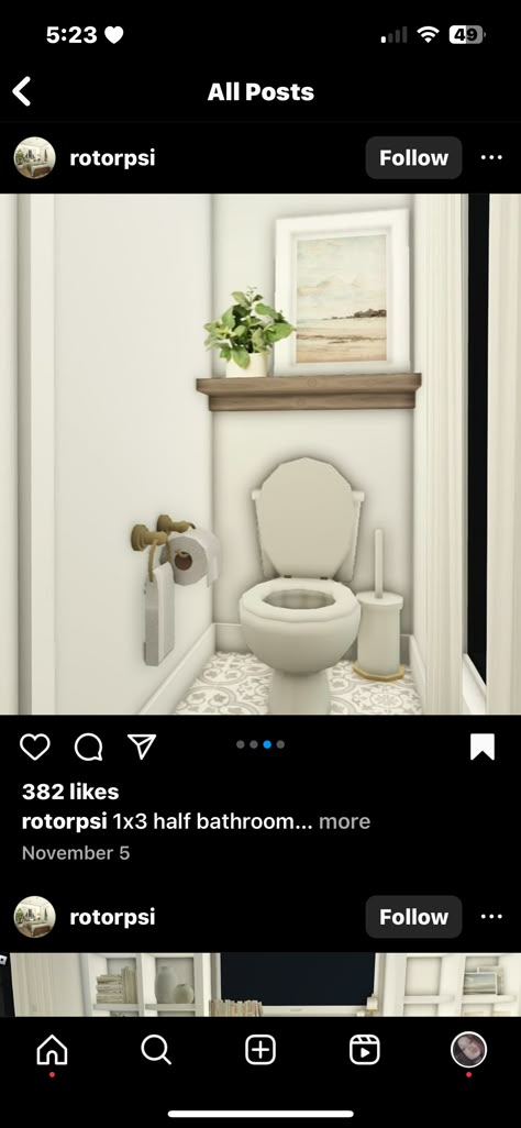 Bloxburg Bathroom Ideas Simple, Bloxburg Bathroom Code, 2 By 2 Bathroom Bloxburg, Small Bathroom Bloxburg Ideas, Half Bathroom Bloxburg, Small Bathroom Ideas Bloxburg 2x3, Bloxburg Realistic Bathroom Ideas, Bloxburg Guest Bathroom Ideas, Bloxburg Farmhouse Bathroom