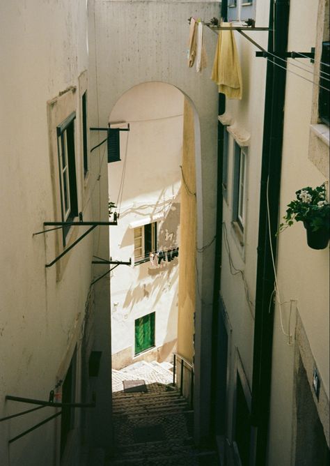 European Street Aesthetic, European Street Photography, Film Photography Aesthetic Summer, Portugal On Film, Lisbon Summer, Aesthetic Film Photography, 35mm Film Photography Aesthetic, Beach Town Aesthetic, Lisbon Aesthetic