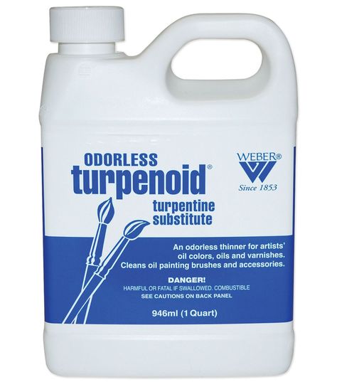 Weber Odorless Turpenoid-1 Quart Oil Painting Supplies, Colorful Oil Painting, Paint Thinner, Screen Printing Ink, Mineral Spirits, Paint Remover, Oil Paints, Changing Wall Color, Artist Paint