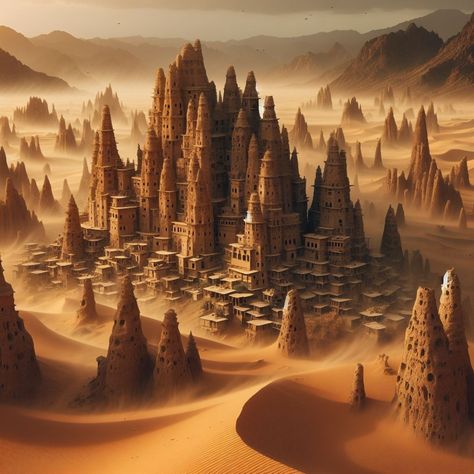 Plains City Fantasy Art, Desert Fantasy Landscape, Fantasy Desert Aesthetic, Fantasy Landscape Desert, Fantasy Desert, Desert Architecture, Desert Biome, Fantasy Map Making, Desert Aesthetic