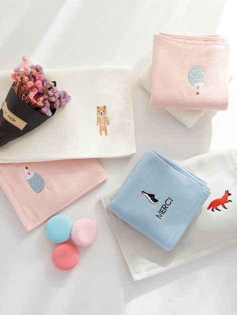 Kids Solid Embroidery Handkerchief 1PC -SheIn(Sheinside) Handkerchief Aesthetic, Cute Handkerchief, Embroidery Handkerchief, Handkerchief Design, Handkerchief Embroidery, Boy Best Friend Pictures, Embroidered Handkerchief, Bead Embroidery Tutorial, Embroidery Gifts