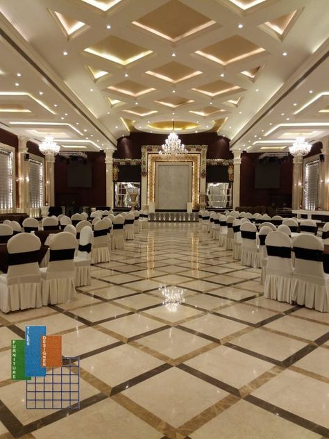 Banquet False Ceiling Design, Function Hall Ceiling Design, Marriage Hall False Ceiling Design, Banquet Hall False Ceiling Design, Banquet Hall Design Interiors Indian, Modern Banquet Hall Design Interiors, Function Hall Interior Design, Wedding Hall Design Architecture, Wedding Hall Interior Design