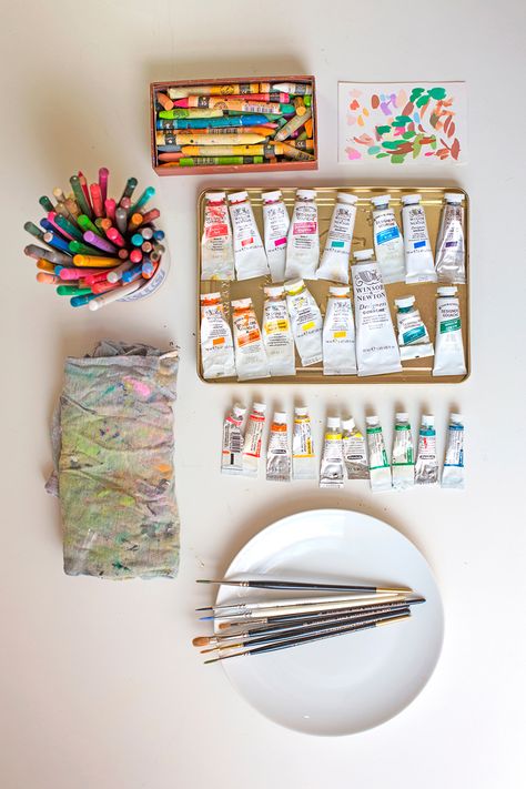 Organized Painting Studio, Funky Art Studio, Art Supply Aesthetic, Art Studio Illustration, Illustrators Studio, Artist Life Aesthetic, Colorful Art Studio, Studio Aesthetics, Paint Space