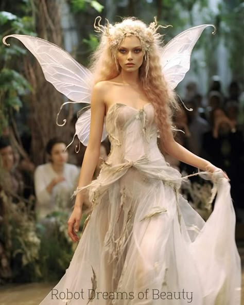 Angel Fairy Aesthetic, White Fairy Outfit, Fairy Dresses Aesthetic, Fairy Costume Ideas Diy, Garden Fairy Costume, Goddess Makeup, Fairy Cosplay, White Fairy, Crochet Top Outfit