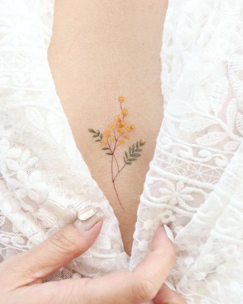 Mimosa Flower Tattoo, Mimosa Flower, Tattoos Ideas, Birth Flower, Tattoo Inspo, Beautiful Tattoos, Mimosa, I Tattoo, Drawing Sketches