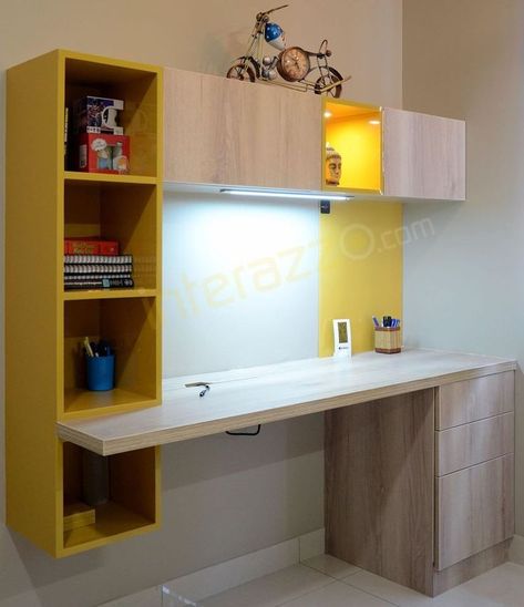 Study Design Interior, Computer Table Design For Home, Kids Room Study Table Design, Study Unit Designs In Bedroom, Study Unit Designs, Kids Study Table Ideas, Study Table Design Ideas, Kids Study Room Ideas, Study Room Interior