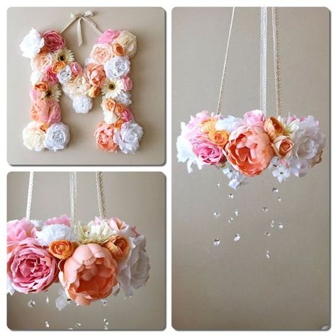 This is a custom listing for flower mobile/floral chandelier and matching 45cm/18 flower letter in any color combination you choose (if you would like 35cm/14 letter, there is another listing in my shop). This listing is with 10% discount already counted in! A perfect decor for your little ones room, nursery or childrens room, also can be used in bedroom, or as beautiful accents for photoshooting or wedding. Awesome gift idea to a baby shower or birthday! US buyers - shippin...: Crafts For Nursery, Mobile Ideas, Nursery Deco, Luxury Chandeliers, Flower Mobile, Flower Letter, Floral Chandelier, Flower Nursery, Children Room