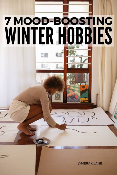 7 Best Winter Hobbies for Women to Beat the Winter Blues | The cold weather can leave us feeling sad, unmotivated, and uninterested in activities that usually bring us joy. Also known as a "seasonal slump", seasonal affective disorder can also negatively impact our moods and sleep. While there are many remedies you can try, an often overlooked idea is to prioritize self-care and activities you enjoy. In this post, we're sharing our fav indoor hobbies for women to put some pep back in your step! Winter Hobbies, Hobbies For Adults, Unique Cross Stitch, Cold Weather Activities, Hobbies For Women, Hobby Ideas, Making A Vision Board, Brunch Cocktails, Weather Activities