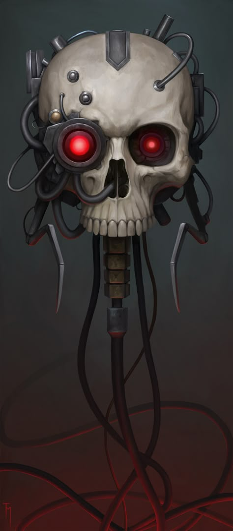 Servo Skull Art, Adeptus Mechanicus Wallpaper, Adeptus Mechanicus Tattoo, Warhammer Wallpaper 40k, Servo Skull, Cyberpunk Skull, World Serpent, Vampire Skull, 40k Imperial Guard