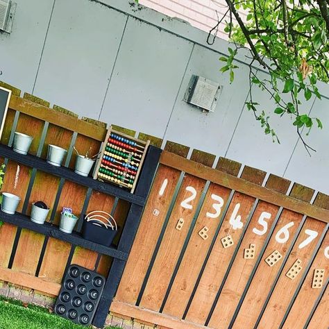 Nursery Teacher North East on Instagram: "Outdoor Maths Area 💚🌿  . . . #maths #mathsarea #outdoormaths #outdoormaths #mathsoutdoors #outdoors #outdoorlearning #learningoutside #outdoorenvironment #eyfsoutdoors #earlyyearsoutdoors #mathsteacher #learningmath #earlymaths #earlymathsfun #earlymathsfun #earlymathskills #continuousprovision #eyfsideas #eyfsteachersofinstagram #classroomsetup #earlyyearsplay #earlyyearseducation #outdooreyfs #outdoorslife #counting #learningtocount #mathsisfun #numberrecognition #loosepartsplay #numberline #nurseryideasinspiration" Eyfs Outdoor Maths Shed, Maths Outdoors Eyfs, Year 1 Outdoor Provision, Maths Area Eyfs, Outdoors Eyfs, Outdoor Maths, Maths Eyfs, Eyfs Ideas, Maths Area