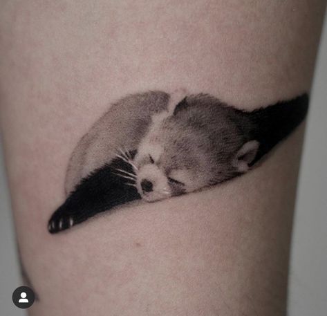 Red Panda Tattoo Design, Quokka Tattoo, Red Panda Tattoo, Pet Tattoo Ideas, Tattoo Mafia, Small Lion Tattoo, Cute Tattoo Ideas, Pet Tattoos, Avatar Tattoo