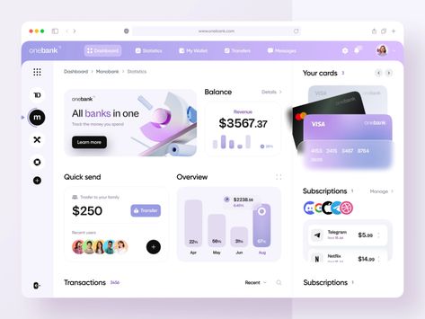 Online Banking Dashboard Concept by Lay on Dribbble Bank Dashboard, Banking Dashboard, Finance Dashboard, E-commerce App, Simple Web Design, Data Dashboard, Ui Design Patterns, Web Dashboard, Online Dating Profile