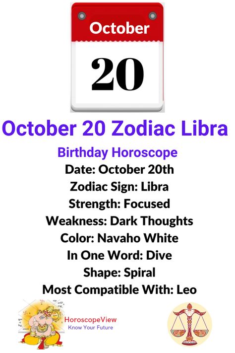 In this post, you will get to know all about October 20 zodiac sign Libra for all life aspects. Know your job, love, money, finance, family, children, education, travel, business, health and wealth astrology predictions of Libra 20 October zodiac sign. Personality Characters, Positive And Negative Traits, October Libra, Birthday Personality, Know Your Future, October Zodiac, Birthday Horoscope, Horoscope Dates, Libra Birthday