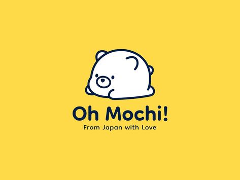 Oh Mochi! by Elmira Gokoryan on Dribbble Mochi Art, Mochi Design, Year Board, Panda Logo, Bubble Tea Shop, Calendar Layout, Logo Design Inspiration Branding, Logo Design Art, Line Sticker