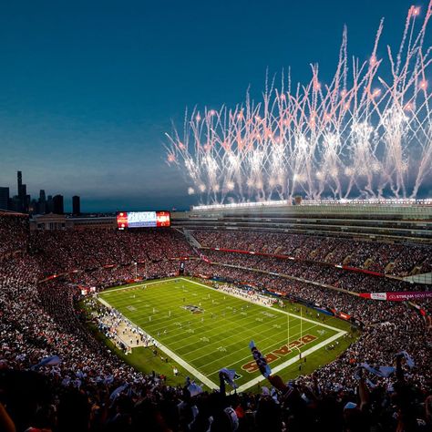 Chicago Bears’s Instagram post: “Dreamin' of 🏈. What's your all-time favorite 🐻 home game?” Chicago Bears Aesthetic, Chicago Bears Stadium, Soldier Field Chicago, Justin Fields, Soldier Field, Chicago Bears, Favorite City, Baseball Field, Soccer Field