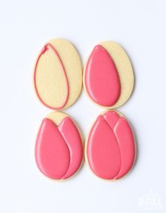 Tulip Cookies, بيتي فور, Flower Sugar Cookies, Royal Iced Cookies, Easter Sugar Cookies, Cookie Bouquet, Spring Cookies, Cookie Tutorials, Sugar Cookie Designs