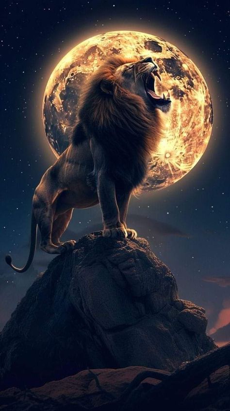 Gold Lion Wallpaper, 3d Wallpaper Lion, Lion Growling, Lion Hd Wallpaper, Moon At Night, Fire Lion, Lion Live Wallpaper, Wild Animal Wallpaper, Cute Images For Wallpaper