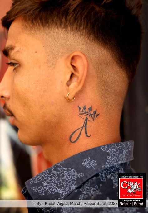 Crown Neck Tattoo, Simple Crown Tattoo, Cross Tattoo Neck, Crown Tattoo Men, Side Hip Tattoos, Tattoo Homme, Hard Tattoos, Names Tattoos For Men, Lion Tattoo Sleeves